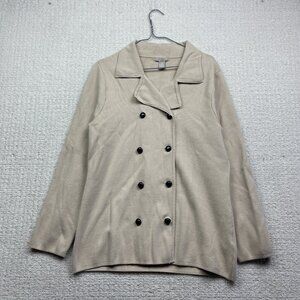 H&M Heavy Sweater Cardigan Fine Knit Double Breasted Preppy Fisherman Wom M